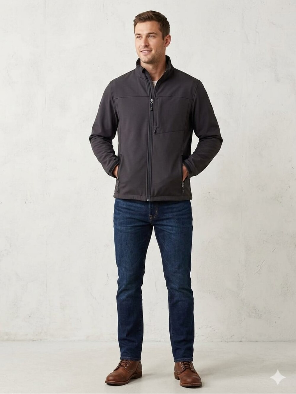 Swiss Tech Men's Black Lightweight Softshell Jacket